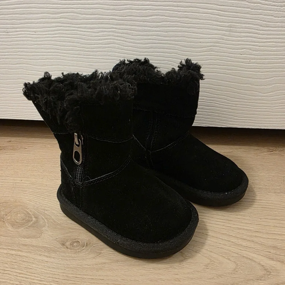 Koolaburra By Ugg Black‎ Suede Sherpa Soft Warm Winter Baby Boots Size 5